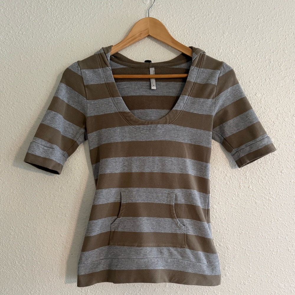 Y2K Old Navy Scoop Neck Hooded Top Downtown Grunge Indie 2000s - Picture 4 of 8